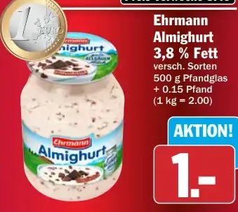 Ehrmann Almighurt 3,8 % Fett