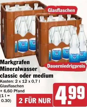Markgrafen Mineralwasser classic oder medium