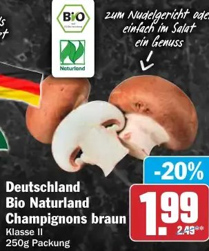 Deutschland Bio Naturland Champignons braun