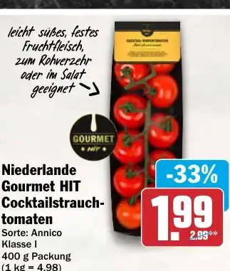 Niederlande Gourmet HIT Cocktailstrauchtomaten