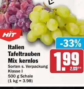 Italien Tafeltrauben Mix kernlos
