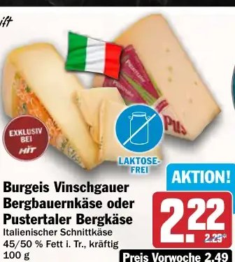 Burgeis Vinschgauer Bergbauernkäse oder Pustertaler Bergkäse
