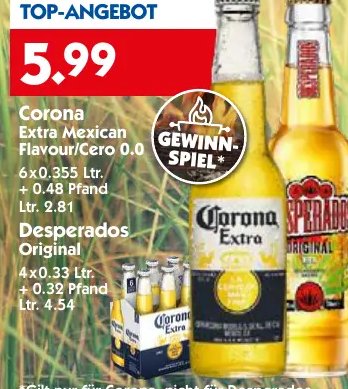 Corona Extra Mexican Flavour/Cero 0.0 Desperados Original