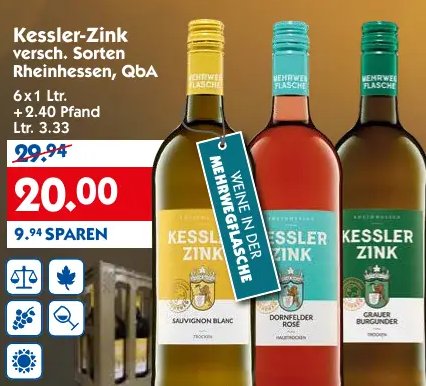 Kessler-Zink versch. Sorten Rheinhessen, QbA