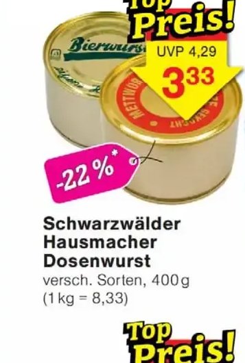 Schwarzwälder Hausmacher Dosenwurst