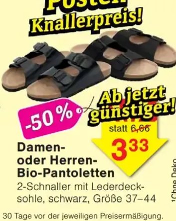 Damen- oder Herren-Bio-Pantoletten