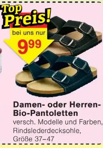 Damen- oder Herren-Bio-Pantoletten