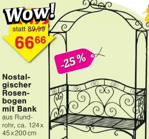 Nostalgischer Rosenbogen mit Bank