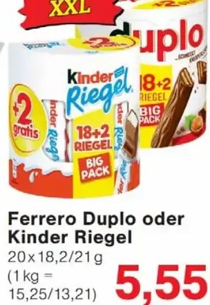 Ferrero Duplo oder Kinder Riegel