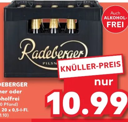 RADEBERGER Pilsner oder Alkoholfrei