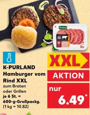 K-PURLAND Hamburger vom Rind XXL
