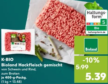 K-BIO Bioland Hackfleisch gemischt