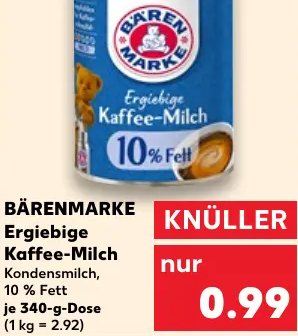 BÄRENMARKE Ergiebige Kaffee-Milch