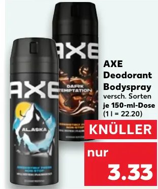AXE Deodorant Bodyspray