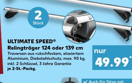 ULTIMATE SPEED® Relingträger 124 oder 139 cm