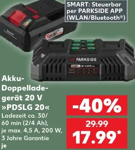 Akku-Doppelladegerät 20 V »PDSLG 20«