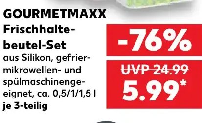 GOURMETMAXX Frischhaltebeutel-Set