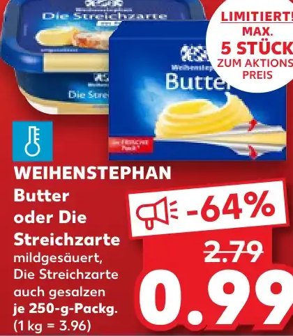 WEIHENSTEPHAN Butter oder Die Streichzarte