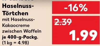 K-CLASSIC Haselnuss-Törtchen