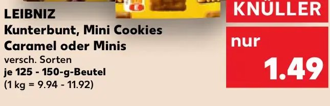 LEIBNIZ Kunterbunt, Mini Cookies Caramel oder Minis
