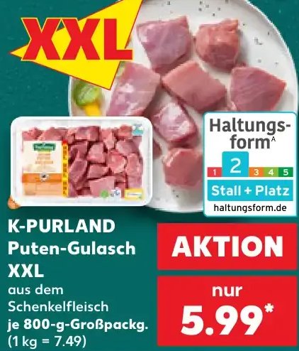 K-PURLAND Puten-Gulasch XXL