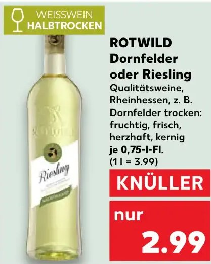 ROTWILD Dornfelder oder Riesling
