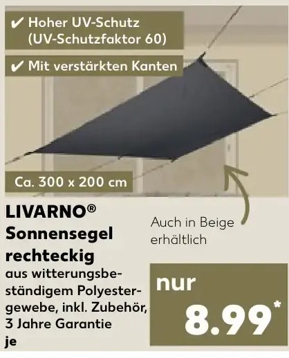 LIVARNO® Sonnensegel rechteckig