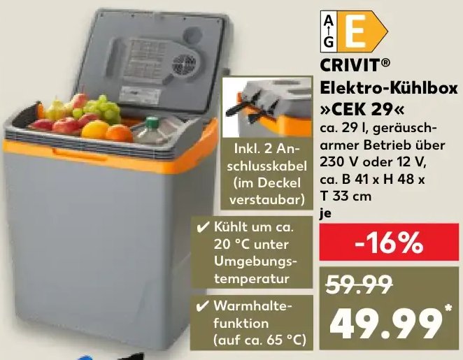 CRIVIT® Elektro-Kühlbox »CEK 29«