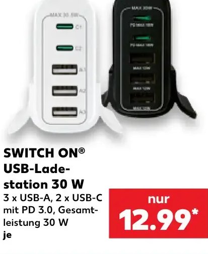 SWITCH ON® USB-Lade-station 30 W