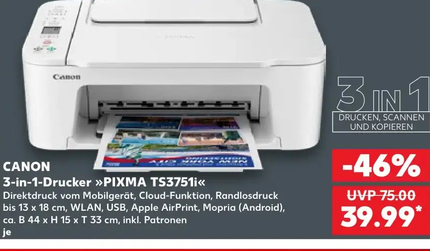 CANON 3-in-1-Drucker »PIXMA TS3751i«