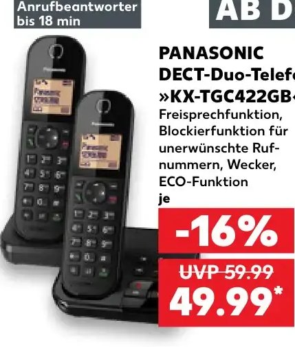 PANASONIC DECT-Duo-Telefon »KX-TGC422GB«