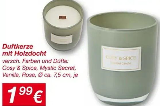 Duftkerze mit Holzdocht