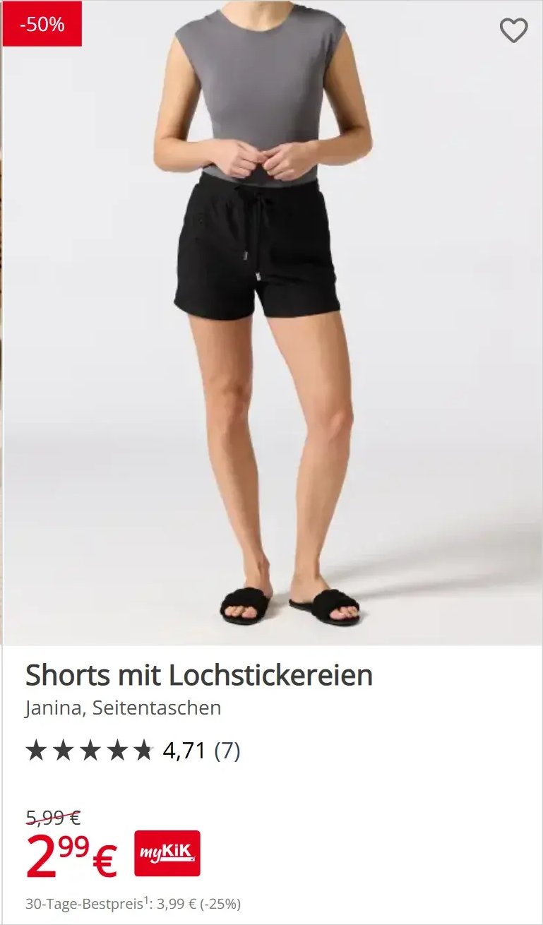 Shorts mit Lochstickereien