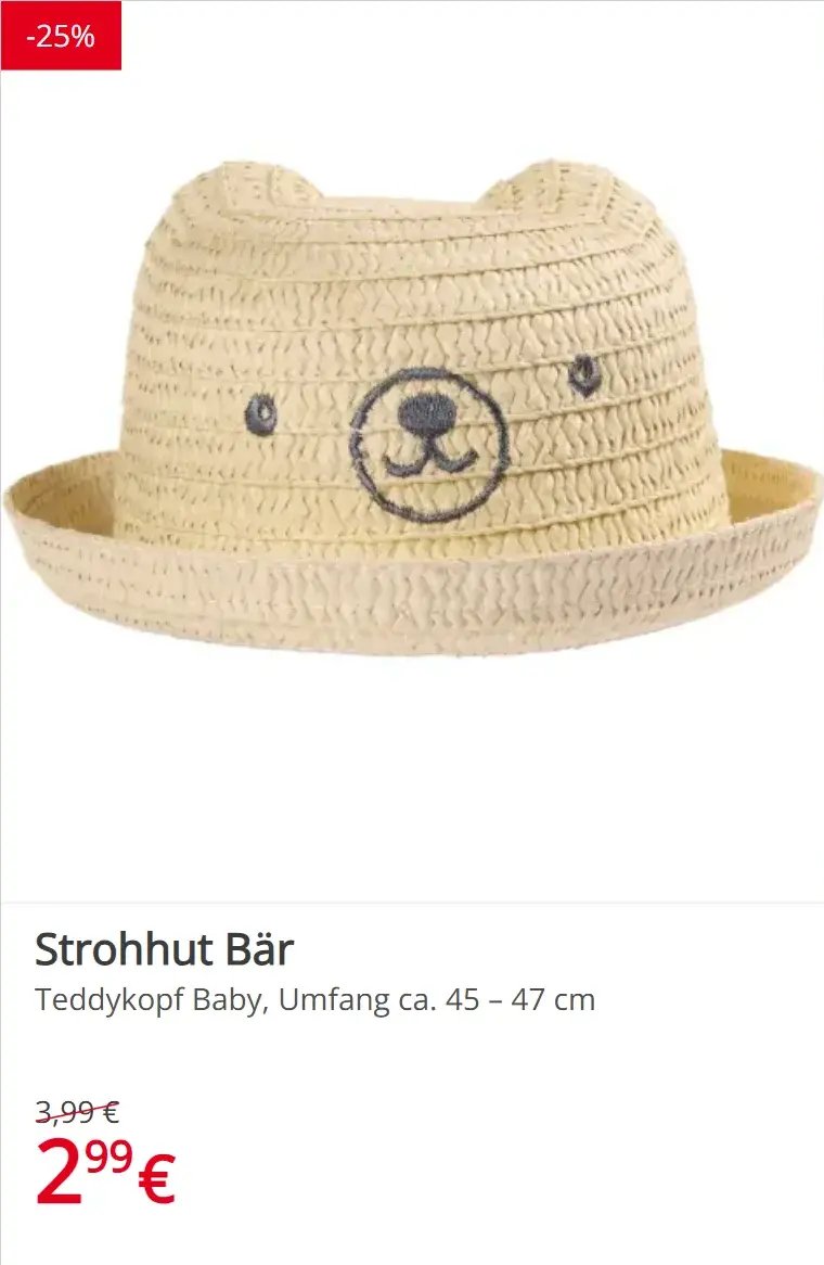 Strohhut Bär