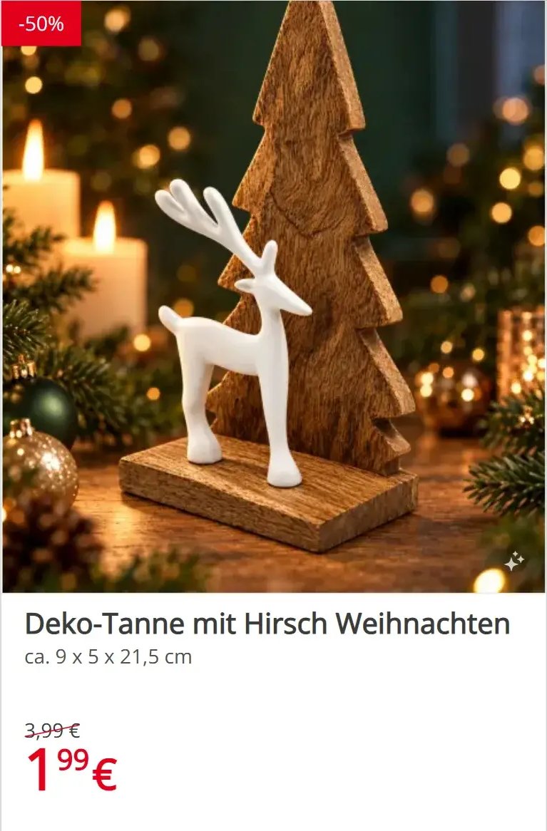Deko-Tanne mit Hirsch Weihnachten
