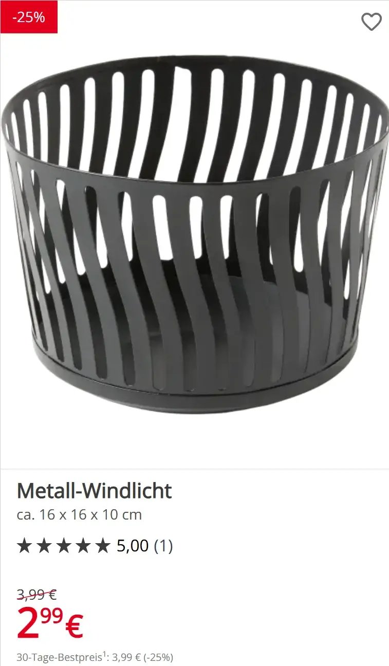 Metall-Windlicht
