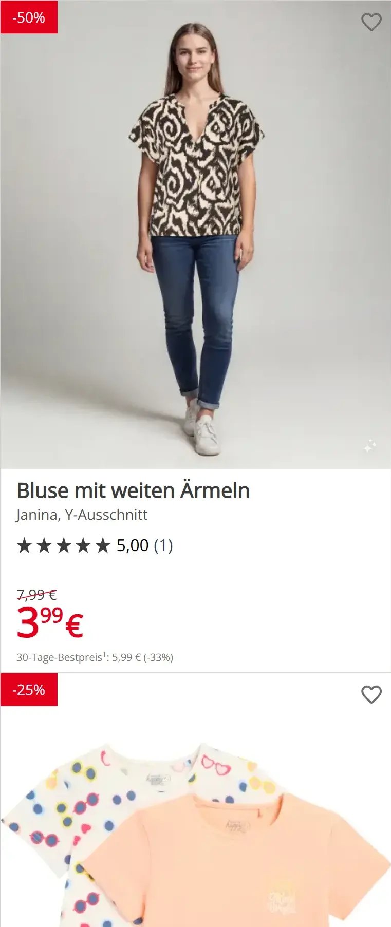 Bluse mit weiten Ärmeln