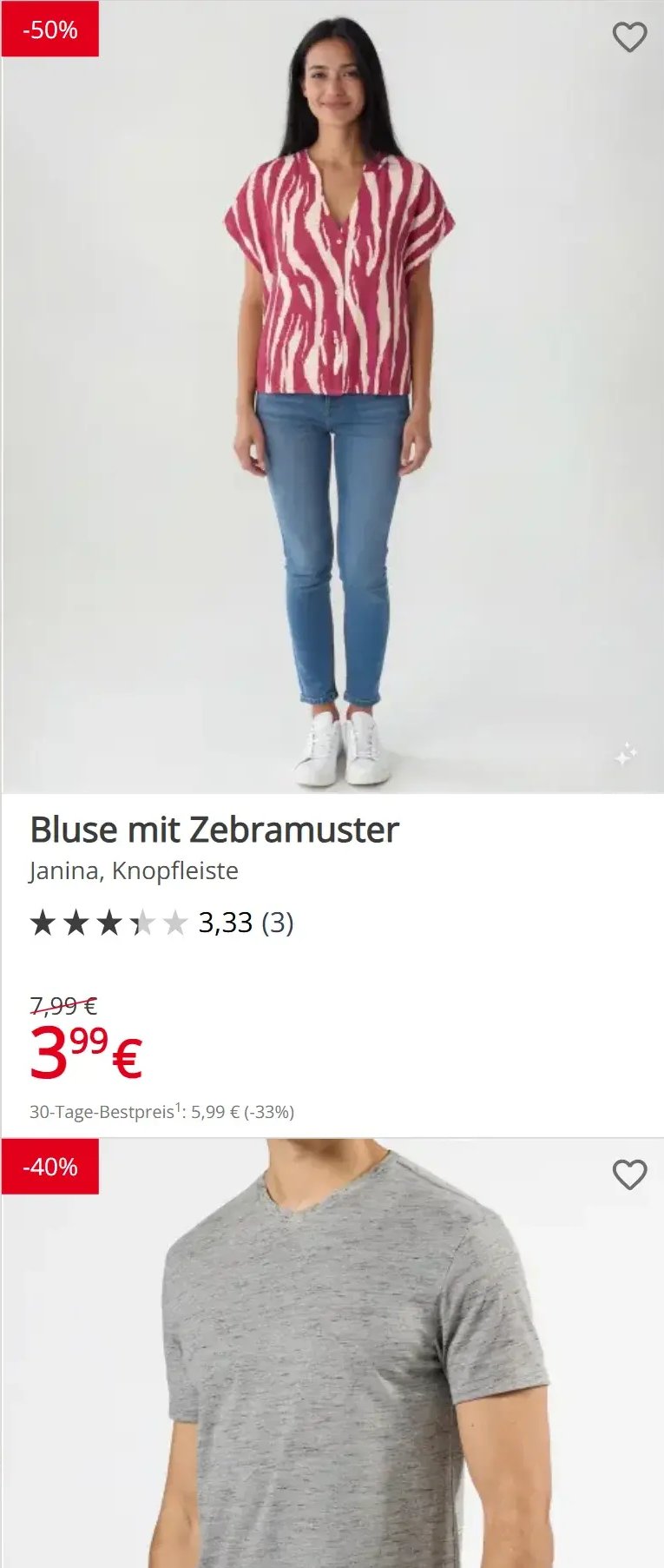 Bluse mit Zebramuster