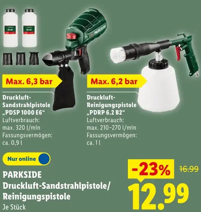 PARKSIDE Druckluft-Sandstrahlpistole/ Reinigungspistole
