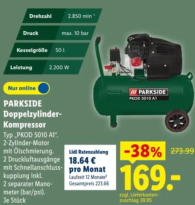 PARKSIDE Doppelzylinder-Kompressor