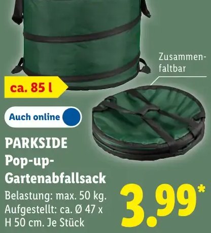 PARKSIDE Pop-up-Gartenabfallsack