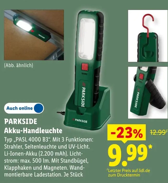 PARKSIDE Akku-Handleuchte