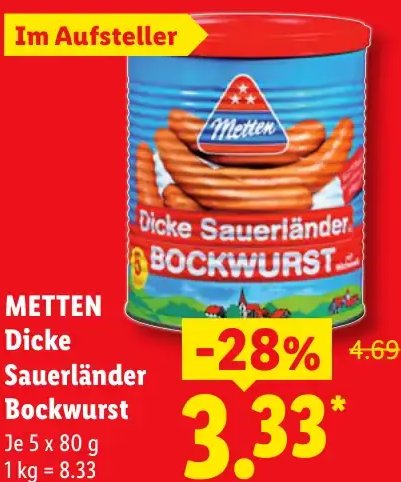 METTEN Dicke Sauerländer Bockwurst