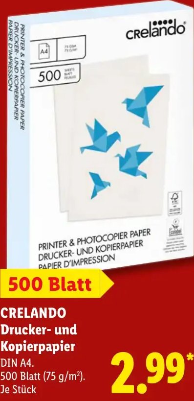 CRELANDO Drucker- und Kopierpapier
