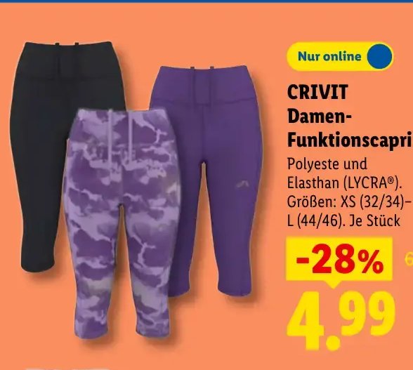 CRIVIT Damen-Funktionscapri