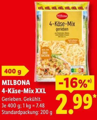 MILBONA 4-Käse-Mix XXL