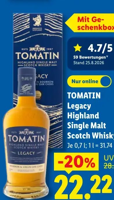 TOMATIN Legacy Highland Single Malt Scotch Whisky