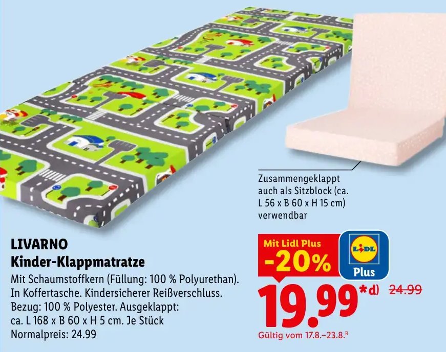 LIVARNO Kinder-Klappmatratze