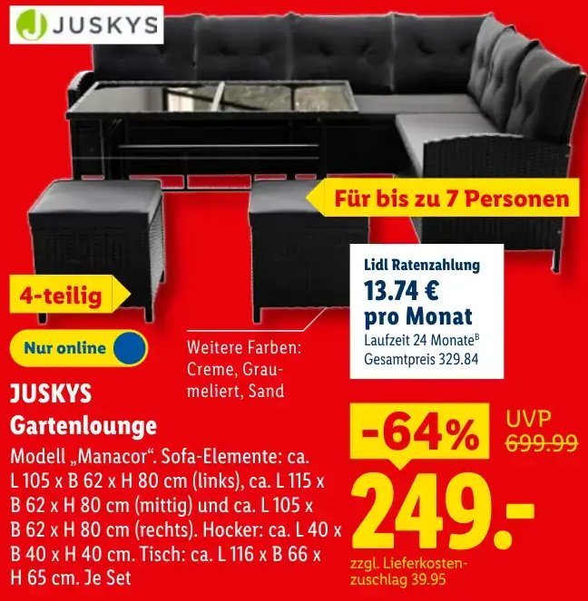 JUSKYS Gartenlounge