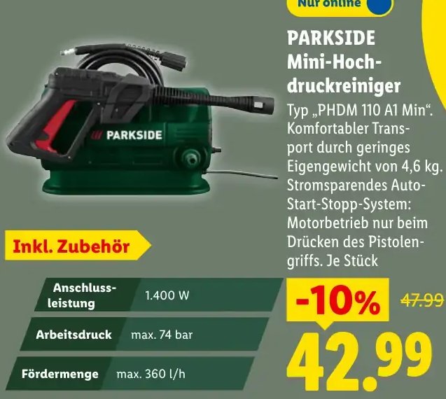 PARKSIDE Mini-Hochdruckreiniger